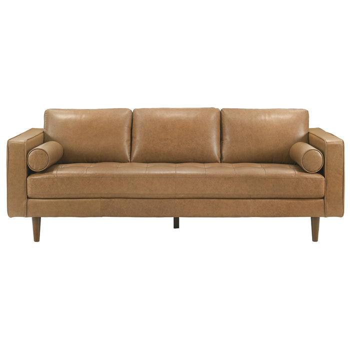 Catherine Genuine Tan Leather Sofa