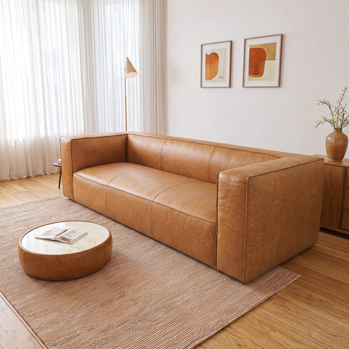 Colton Modern Luxury Genuine Leather Rectangular Sofa | Ashcroft Imports Furniture