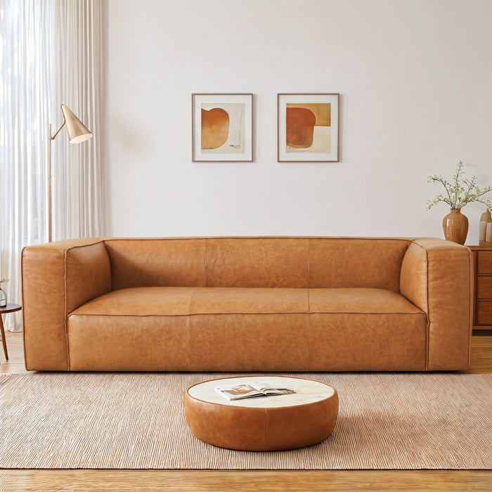 Colton Modern Luxury Genuine Leather Rectangular Sofa | Ashcroft Imports Furniture