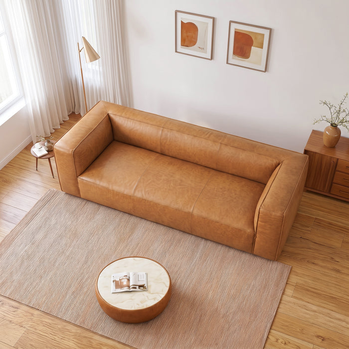 Colton Modern Luxury Genuine Leather Rectangular Sofa | Ashcroft Imports Furniture
