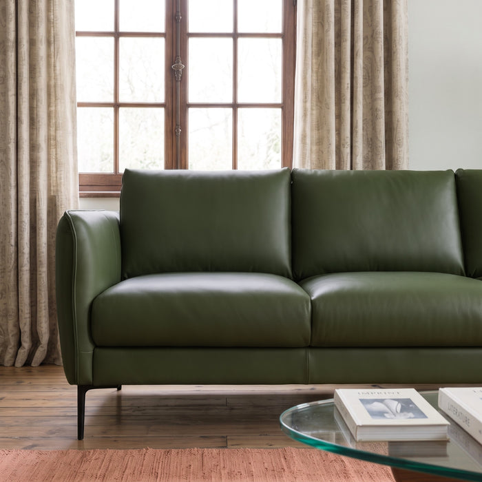 Cooperstown Comfortable Mid-Century Modern Leather Sofa with Removable Cushions | Ashcroft Imports Furniture