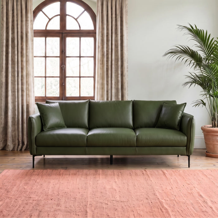 Cooperstown Comfortable Mid-Century Modern Leather Sofa with Removable Cushions | Ashcroft Imports Furniture