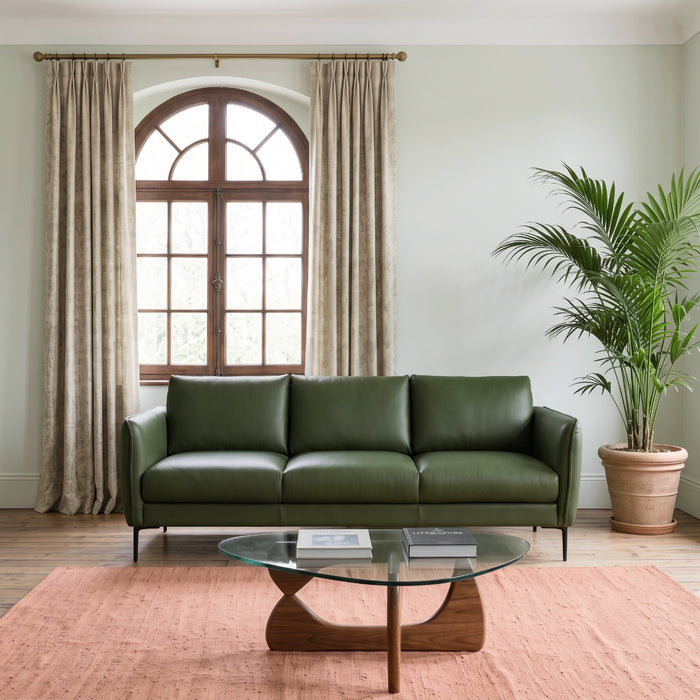 Cooperstown Comfortable Mid-Century Modern Leather Sofa with Removable Cushions | Ashcroft Imports Furniture