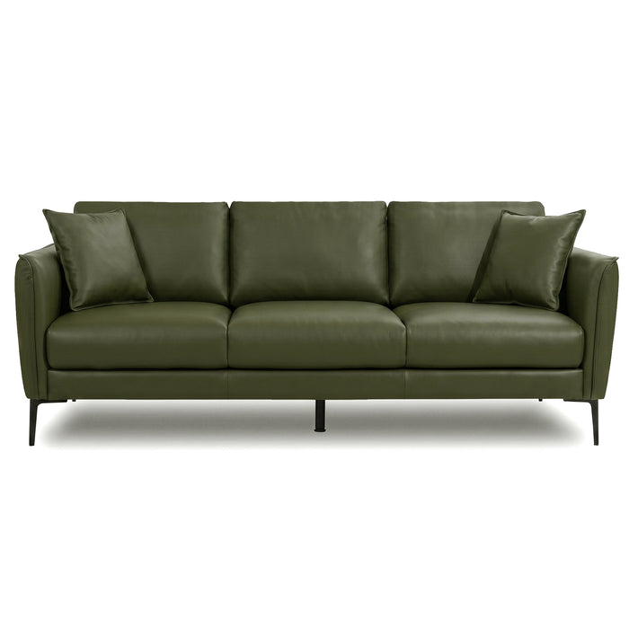 Cooperstown Comfortable Mid-Century Modern Leather Sofa with Removable Cushions | Ashcroft Imports Furniture