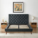 Dillon Mid-Century Modern Velvet Upholstered Queen Platform Bed | Ashcroft Imports Furniture