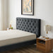 Dillon Mid-Century Modern Velvet Upholstered Queen Platform Bed | Ashcroft Imports Furniture