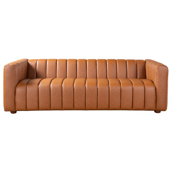 Harrison Mid-Century Modern Cognac Top-Grain Leather Sofa | Ashcroft Imports Furniture