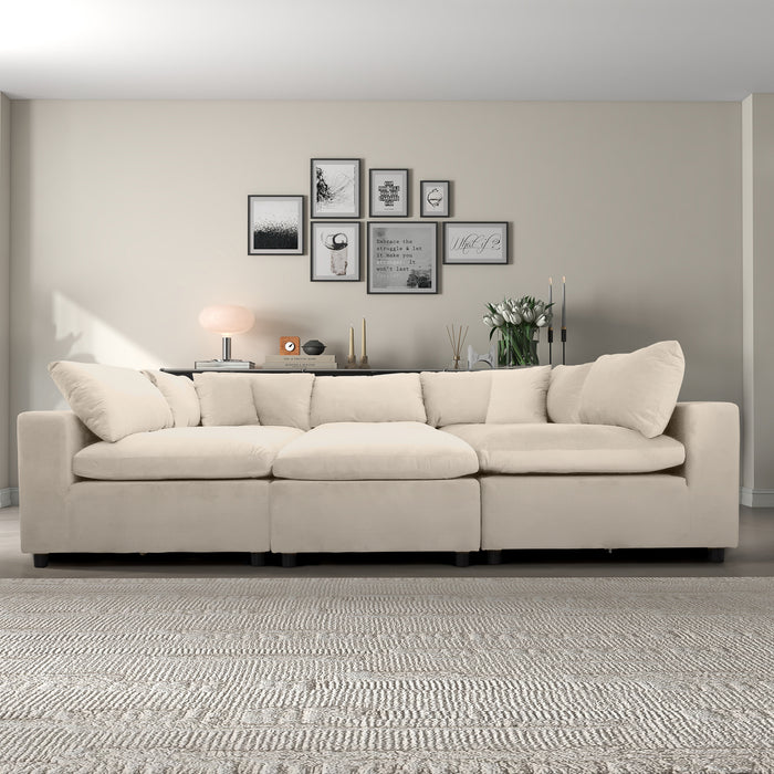 Hayward Ivory Velvet Modular Sectional Sofa