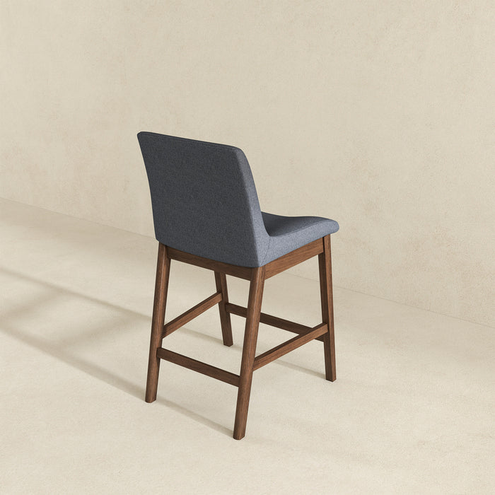 Langlade Fabric Upholstered Counter Stool in Gray (Set of 2)
