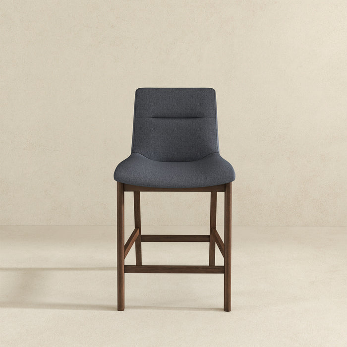 Langlade Fabric Upholstered Counter Stool in Gray (Set of 2)