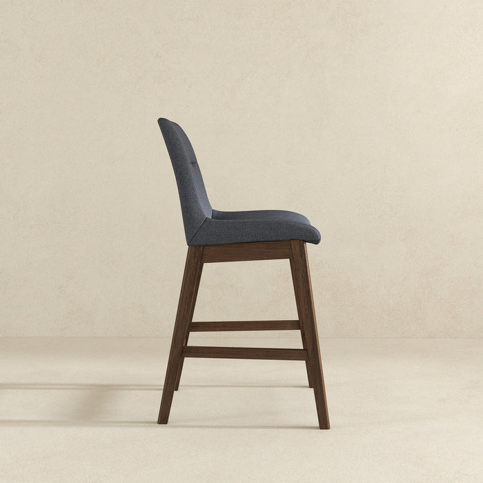 Langlade Fabric Upholstered Counter Stool in Gray (Set of 2)