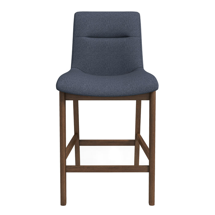 Langlade Fabric Upholstered Counter Stool in Gray (Set of 2)