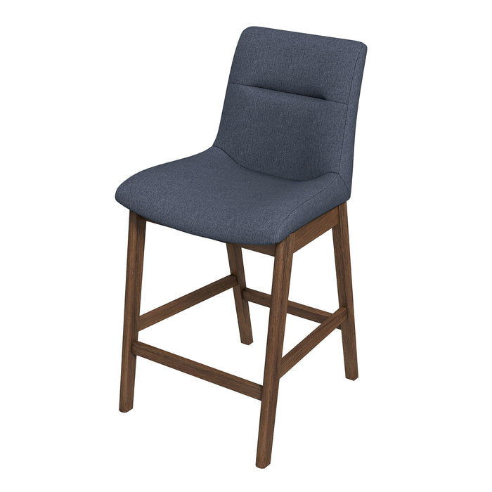 Langlade Fabric Upholstered Counter Stool in Gray (Set of 2)