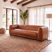 Maine Durable Top-Grain Leather 3-Seater Sofa with Solid Wood Legs | Ashcroft Imports Furniture