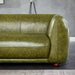 Mila Mid-Century Modern Green Genuine Leather Sofa | Ashcroft Imports Furniture