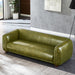 Mila Mid-Century Modern Green Genuine Leather Sofa | Ashcroft Imports Furniture