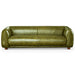 Mila Mid-Century Modern Green Genuine Leather Sofa | Ashcroft Imports Furniture