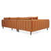 Monroe Mid-Century Modern Cognac Vegan Leather Left Sectional Sofa | Ashcort Imports Furniture