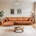 Monroe Mid-Century Modern Cognac Vegan Leather Left Sectional Sofa | Ashcort Imports Furniture
