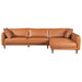 Monroe Mid-Century Modern Cognac Vegan Leather Right Sectional Sofa | Ashcroft Imports Furniture