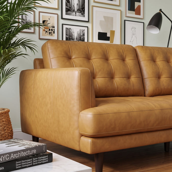 Montana Modern Minimalist 3-Seater Top-Grain Leather Sofa with Solid Wood Legs | Ashcroft Imports Furniture