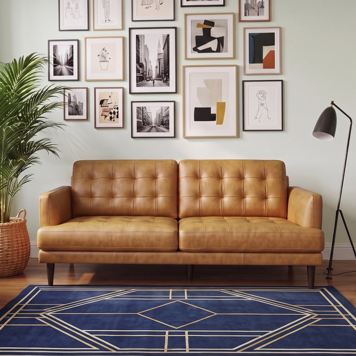 Montana Modern Minimalist 3-Seater Top-Grain Leather Sofa with Solid Wood Legs | Ashcroft Imports Furniture