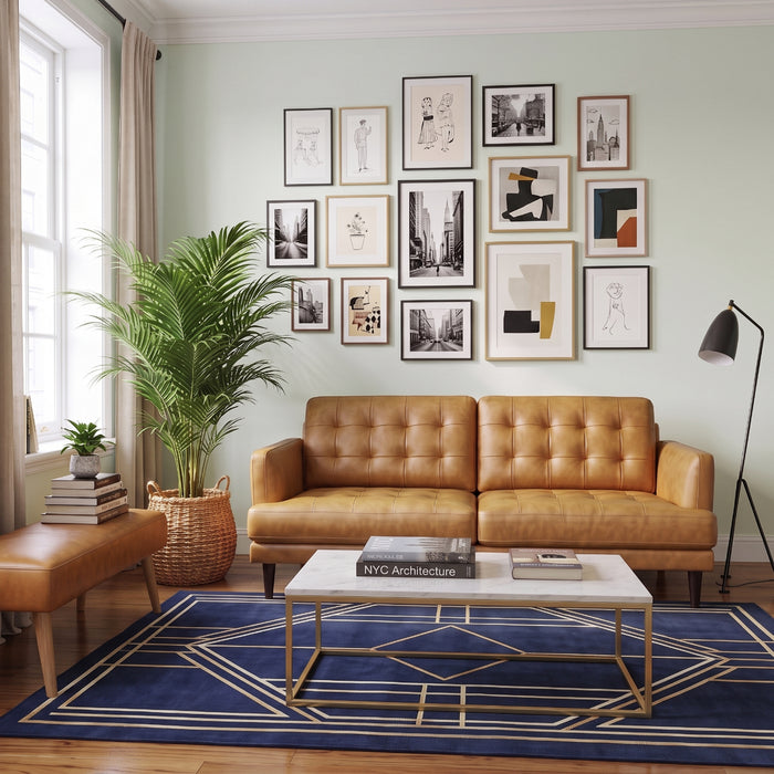 Montana Modern Minimalist 3-Seater Top-Grain Leather Sofa with Solid Wood Legs | Ashcroft Imports Furniture