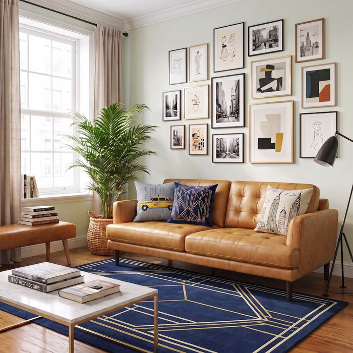 Montana Modern Minimalist 3-Seater Top-Grain Leather Sofa with Solid Wood Legs | Ashcroft Imports Furniture