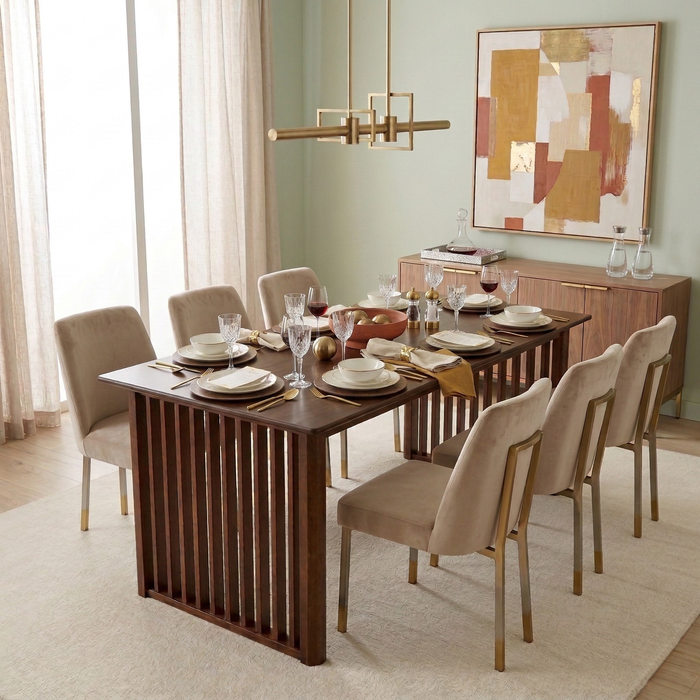 Sonoma Rectangular Walnut Dining Table for 6 | Ashcroft Imports Furniture
