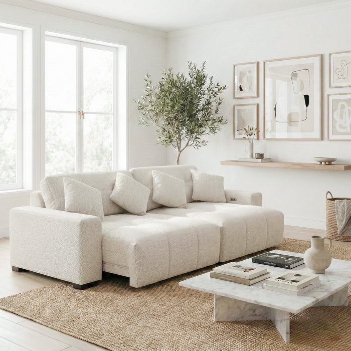 Corston Beige Linen PWR Slider Sofa