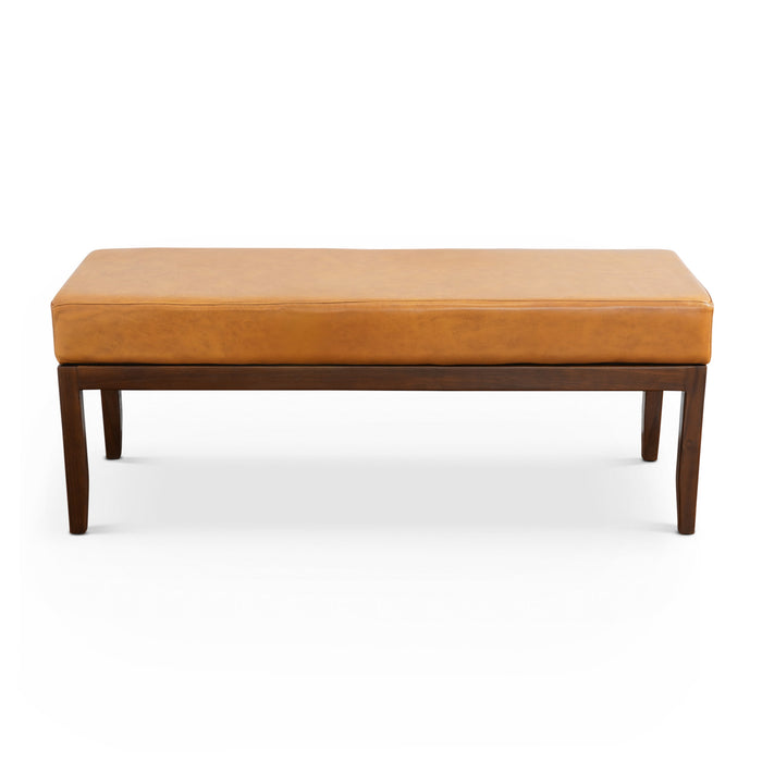 Austin Bench (Antique Tan Leather - w/o Lines)