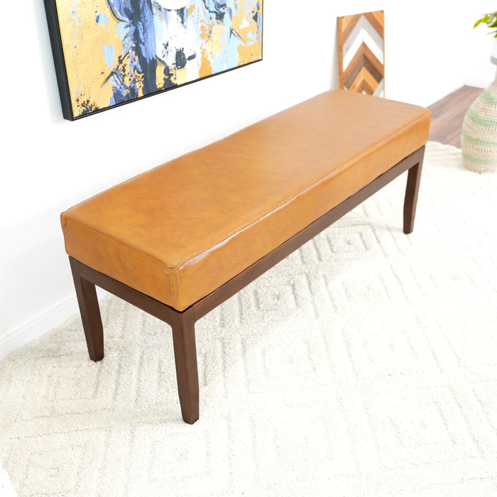 Austin Bench (Antique Tan Leather - w/o Lines)