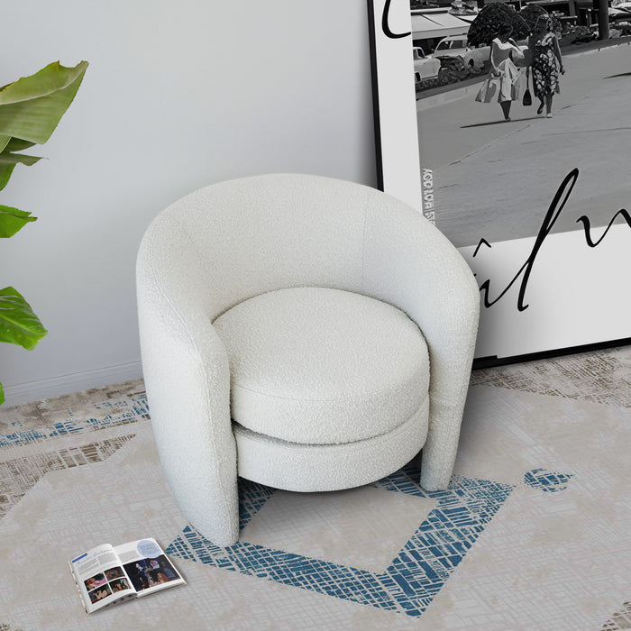 Avalon White Boucle Lounge Chair