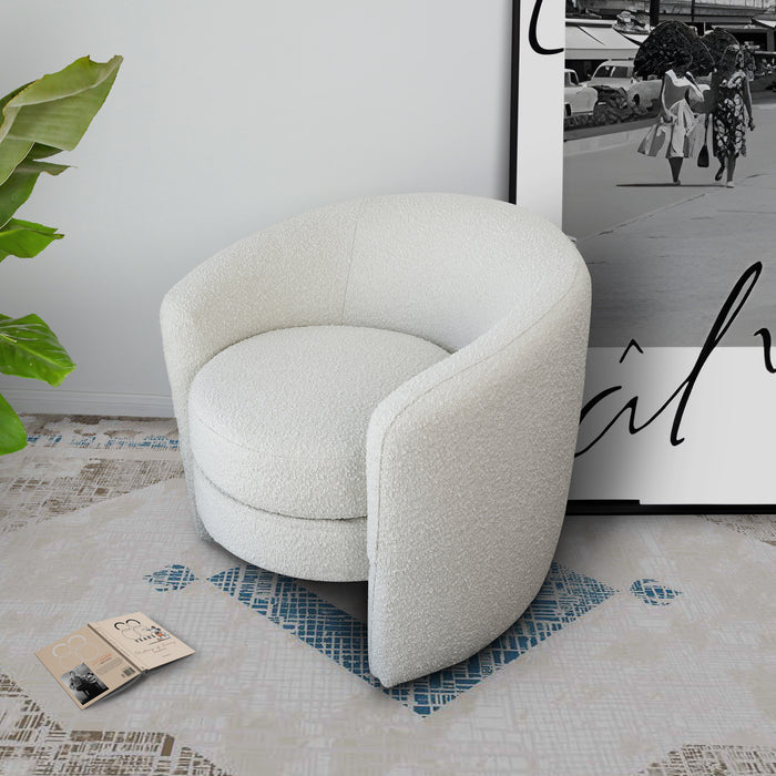 Avalon White Boucle Lounge Chair