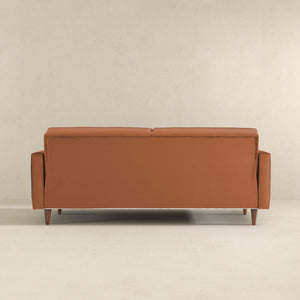 Baneton  Mid-Century Modern Burnt Orange Velvet Sleeper Sofa