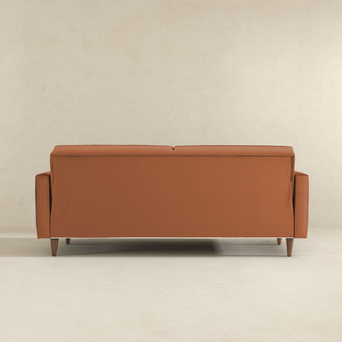 Benara Burnt Orange Velvet Sleeper Sofa