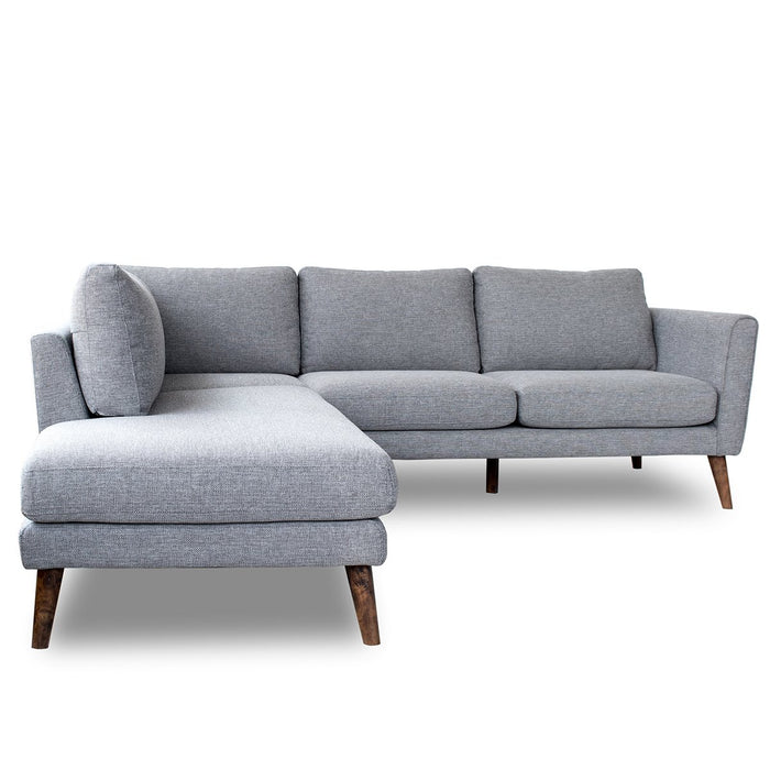 Benson Grey Fabric Sectional Sofa Left Facing Chaise