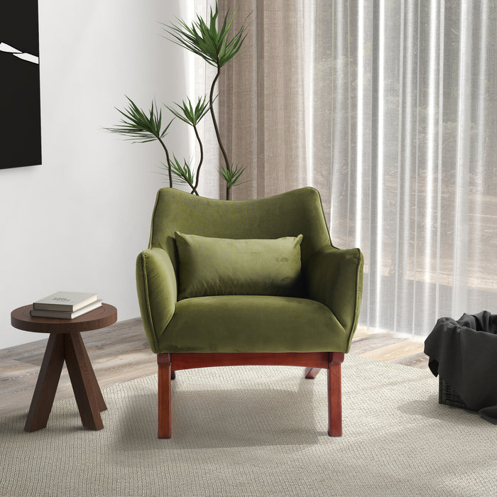 Brayden Olive Green Velvet Lounge Chair