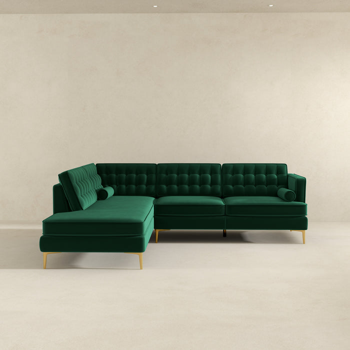 Brooke Green  Sectional Sofa Left Facing