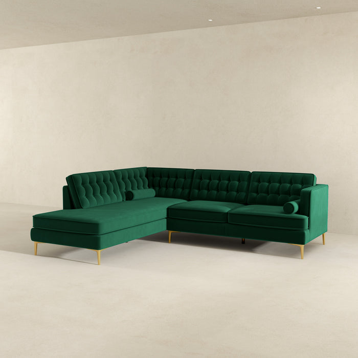 Brooke Green  Sectional Sofa Left Facing