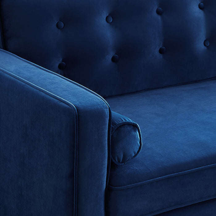 Casey Blue Velvet Loveseat