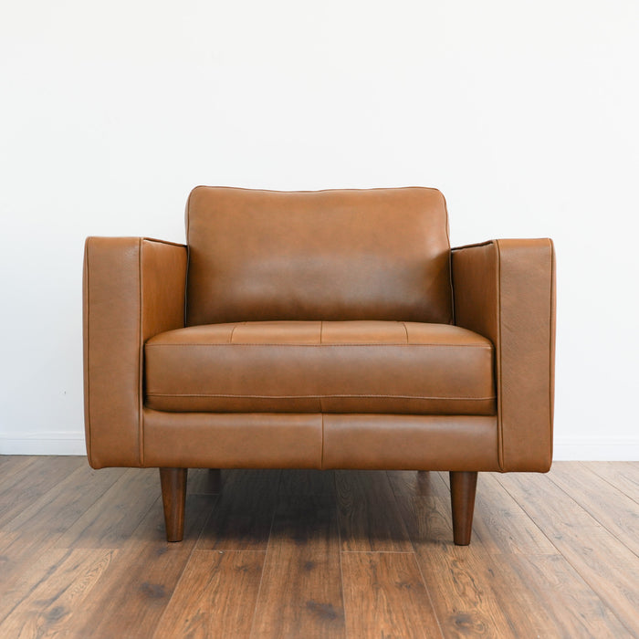 Catherine Leather Lounge Chair (Tan Leather)