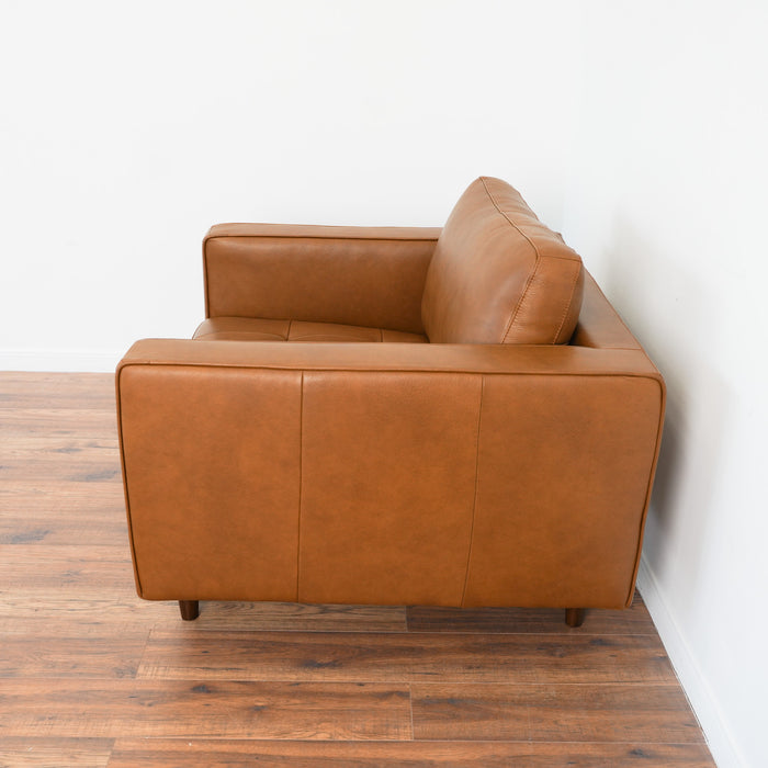 Catherine Leather Lounge Chair (Tan Leather)