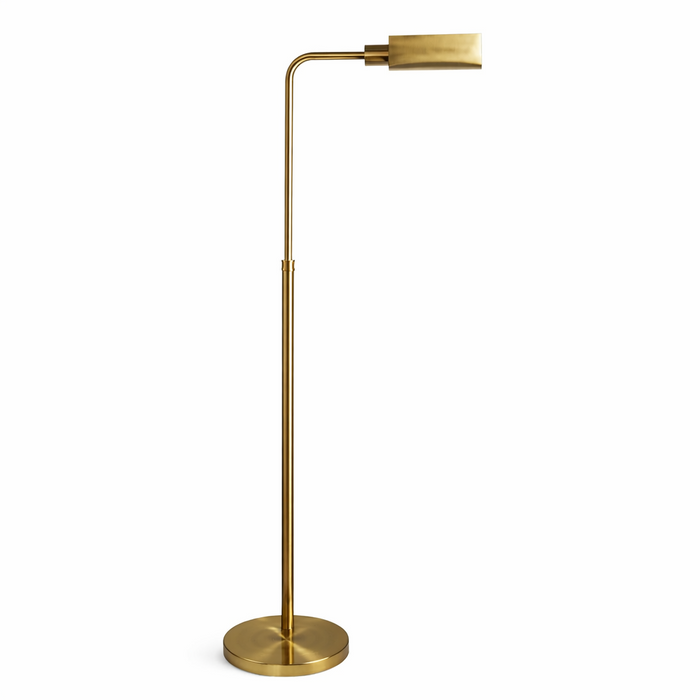 Elara Floor Lamp | Gold Brass Dome & Rattan Stem