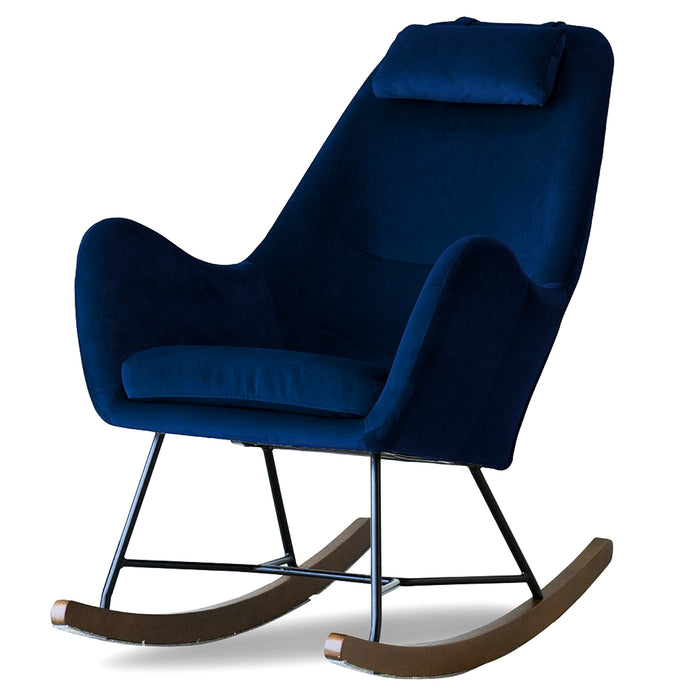 Chelsea Blue Velvet Rocking Chair