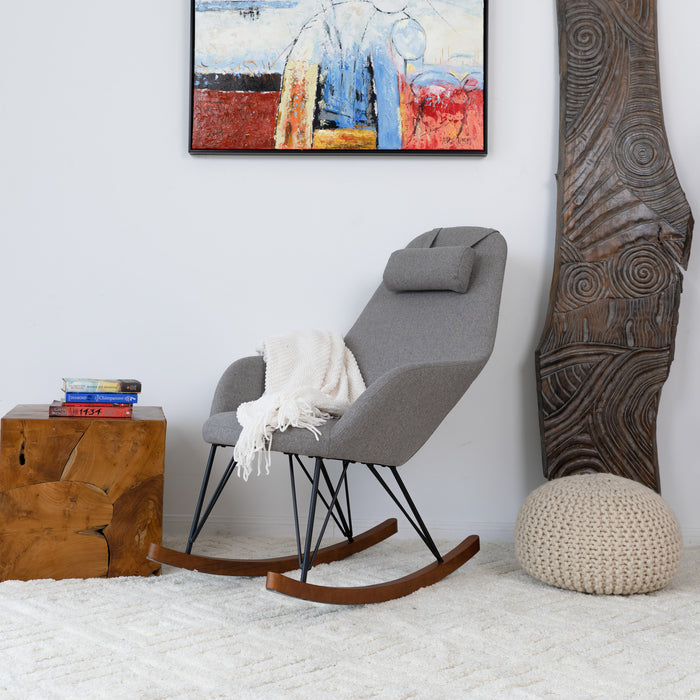 Chloe Mid Century Modern Rocker Livingroom And Bedroom Chair