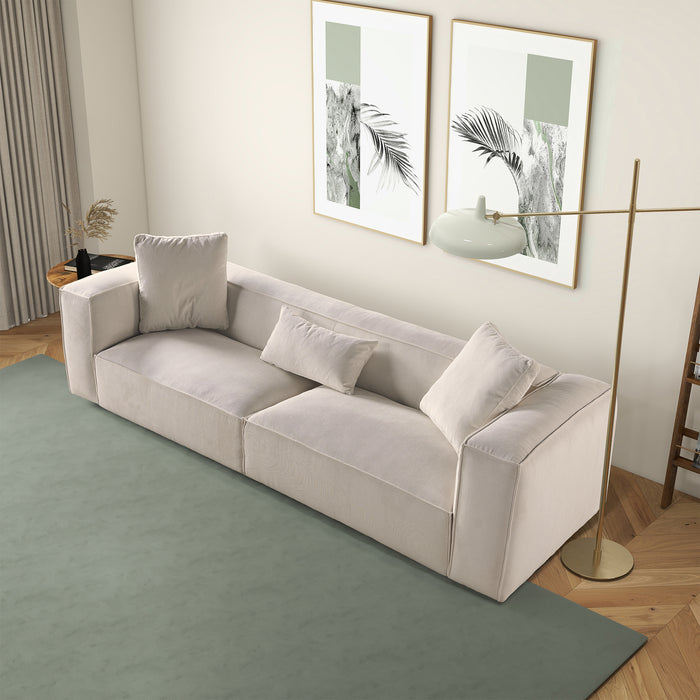 Conner Cream Corduroy Sofa 110"