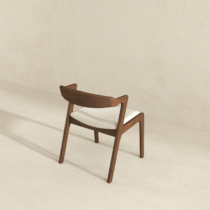 Dakota  Solid Wood Cream Velvet Dining Chair (Set Of 2)