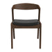 Dakota Solid Wood & Black Vegan Leather Dining Chair – Walnut Finish | Ashcroft Imports Furniture
