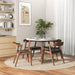 Dakota Solid Wood & Black Vegan Leather Dining Chair – Walnut Finish | Ashcroft Imports Furniture